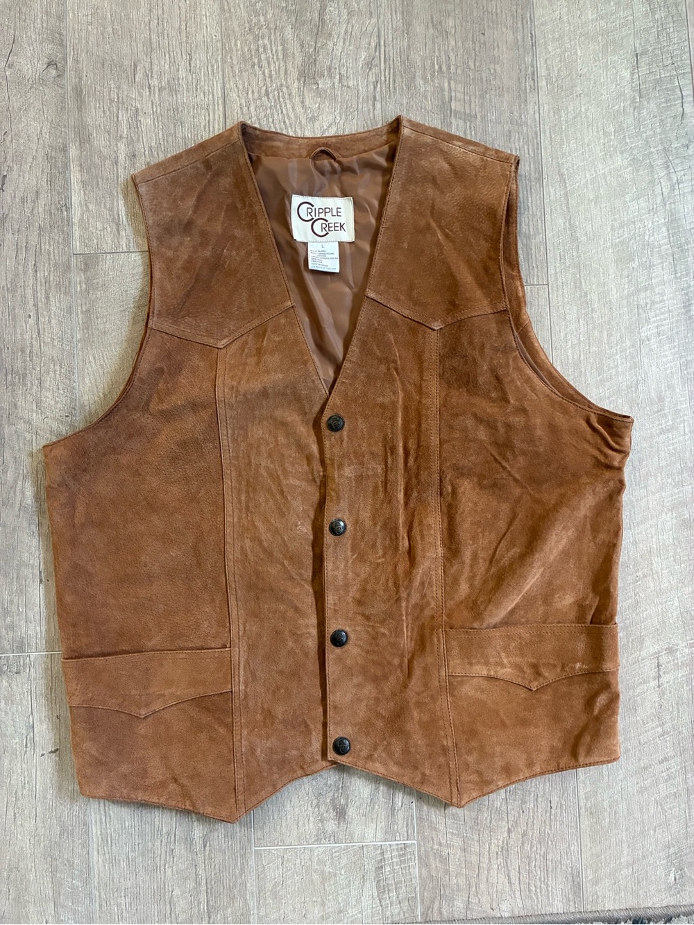 Cripple Creek Men's Brown Suede Vest Size Large